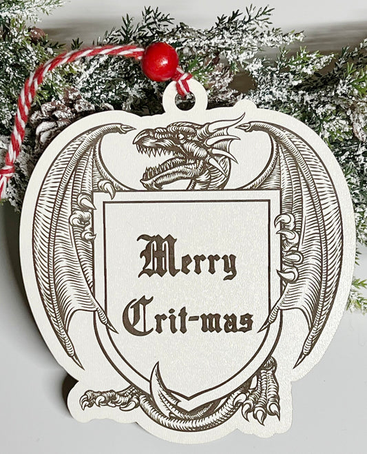 Dragon Merry Critmas DND Dice Game Christmas Ornament RPG